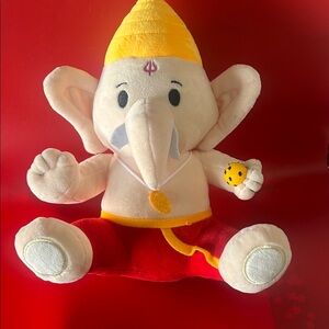 Plush Elephant Toy with Yellow Hat